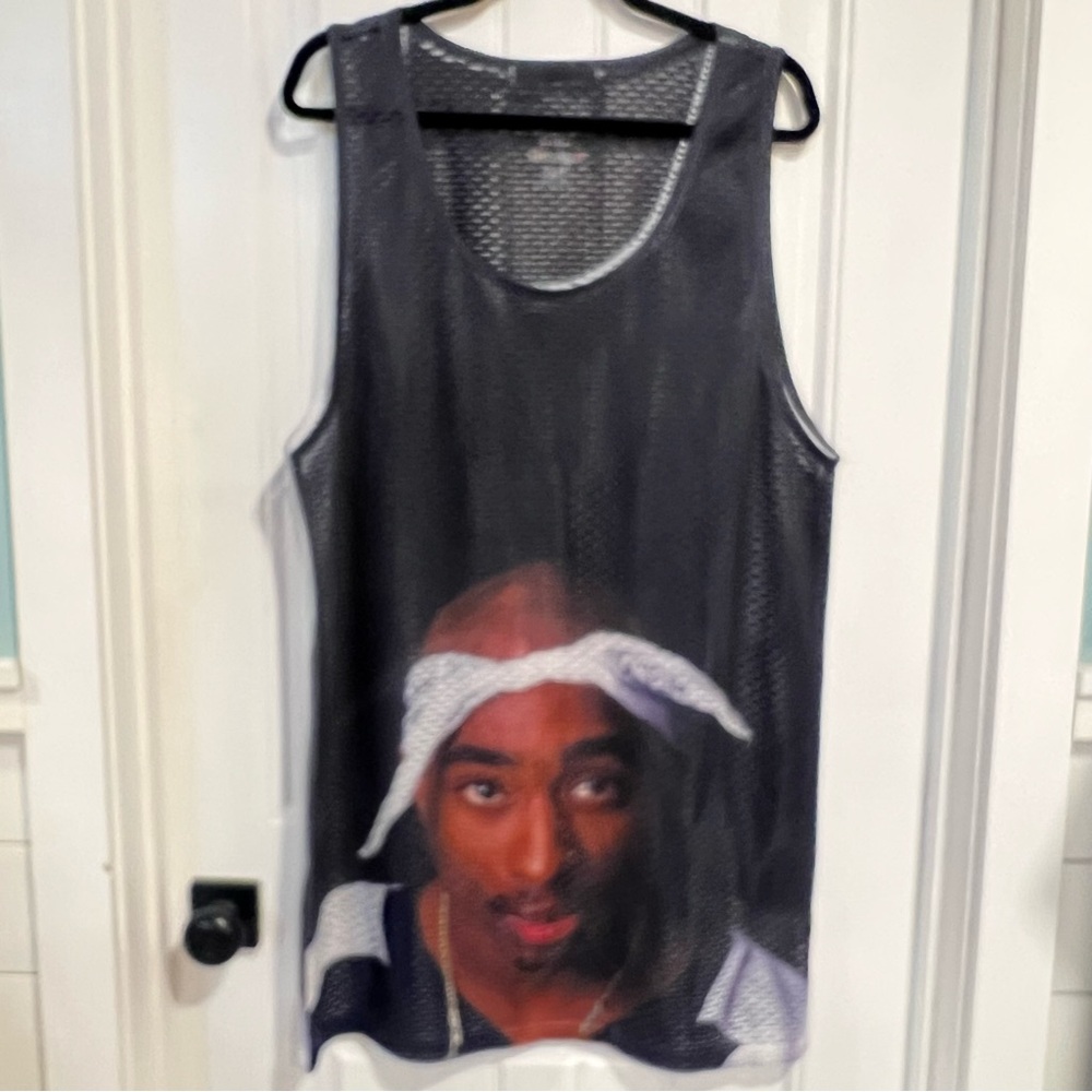 Forever Soul (Max Design Art) Mesh Open Weave Tupac Shakur Tank Top. Size XL.‎